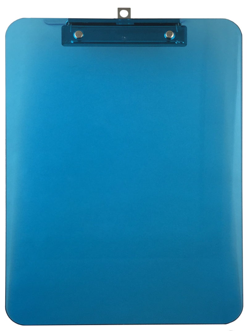 Trade Quest Plastic Clipboard Transparent Color Letter Size Low Profile Clip (Pack of 6) (Blue) - Image 3